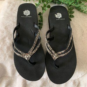 Yellow Box Rhinestone Flip Flops